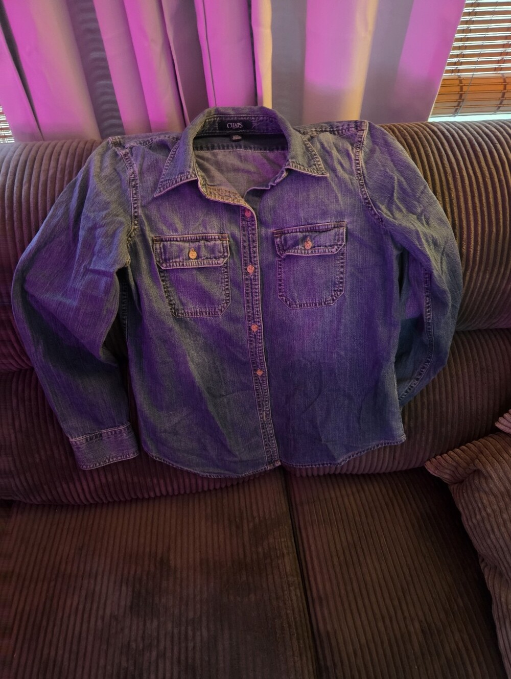 Chaps Boys' Denim Button-Down Shirt - Blue